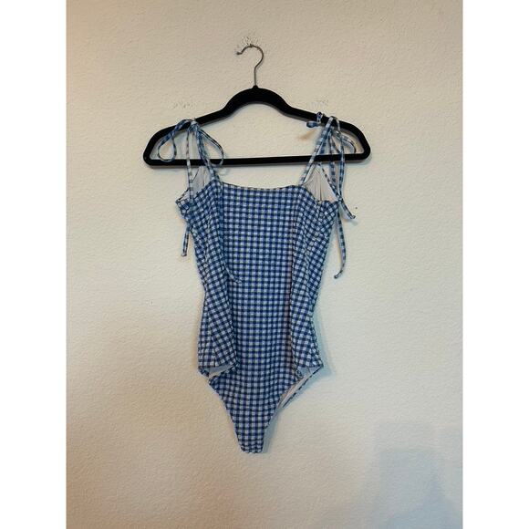 Beach Riot Blue Gingham One Piece Swimsuit - Picture 6 of 6